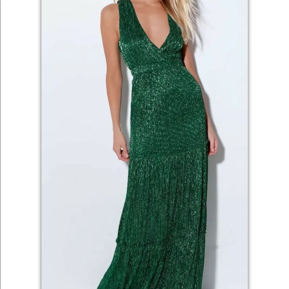 LULUS green sleeveless maxi dress size small